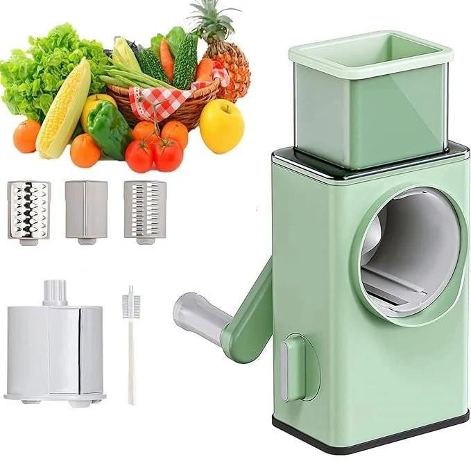 Manual Food Chopper 3 Blades Slice Dice Shred for Home Kitchen