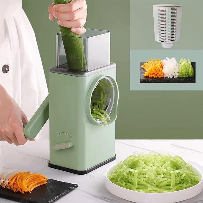 Manual Food Chopper 3 Blades Slice Dice Shred for Home Kitchen