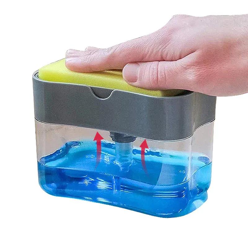 Kitchen Soap Dispenser with Pump Transparent Plastic Bottle for Sink