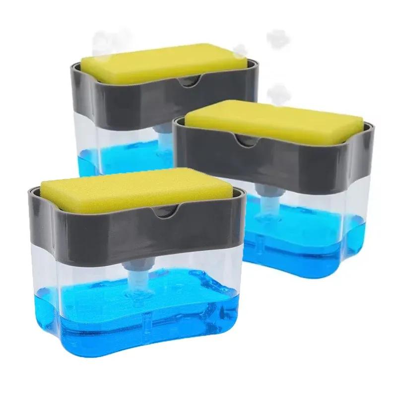 Kitchen Soap Dispenser with Pump Transparent Plastic Bottle for Sink