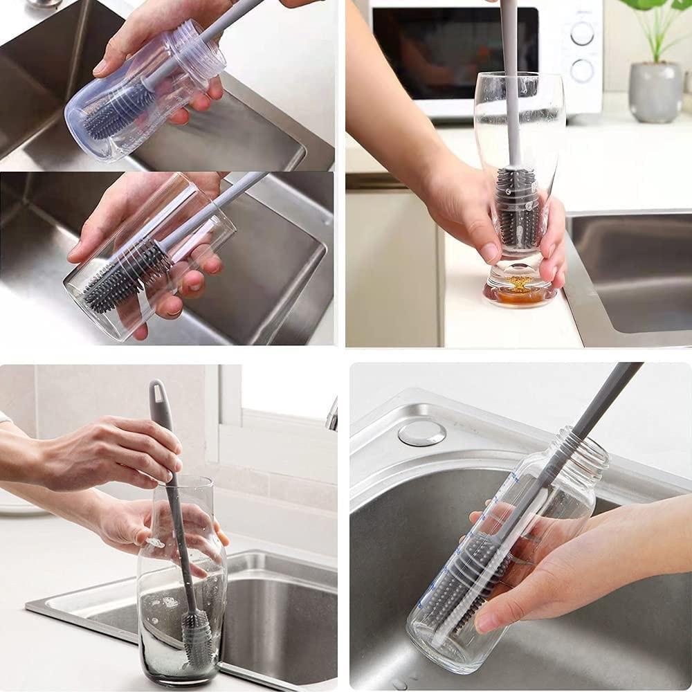 Silicone Bottle Brush BPA Free Long Handle Deep Cleaning for Home Use